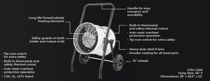 Portable Electric Salamander Heater - PSH15203